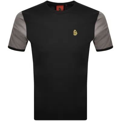 Luke 1977 Ringer Contrast T Shirt Black