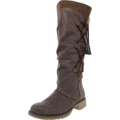 Lukees By Muk Luks Blanca Beverly Womens Block Heel Mid-calf Boots In Brown