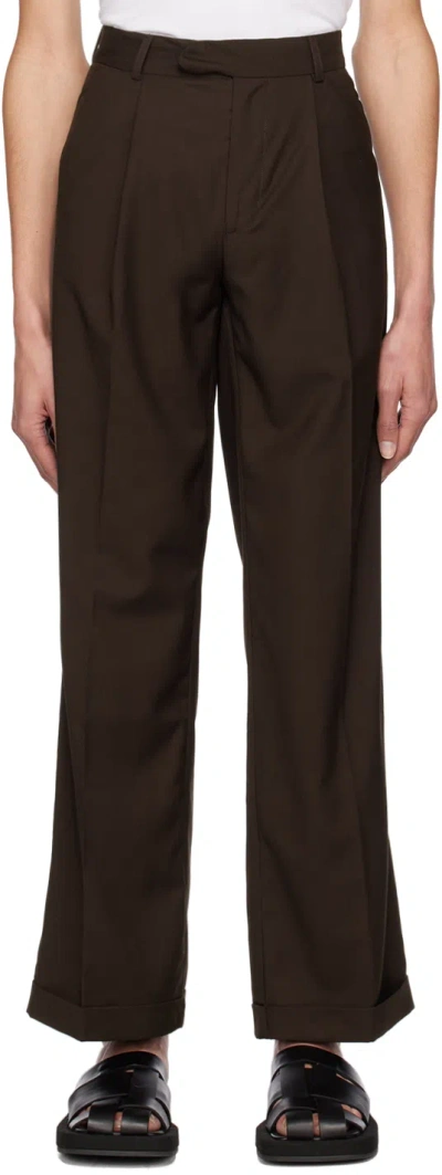 Lukhanyo Mdingi Brown Polyester Trousers