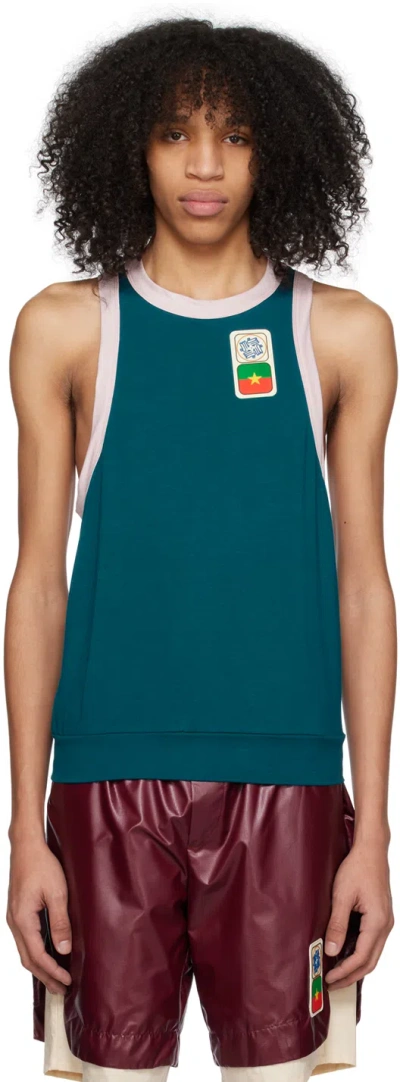 Lukhanyo Mdingi Green Patch Tank Top