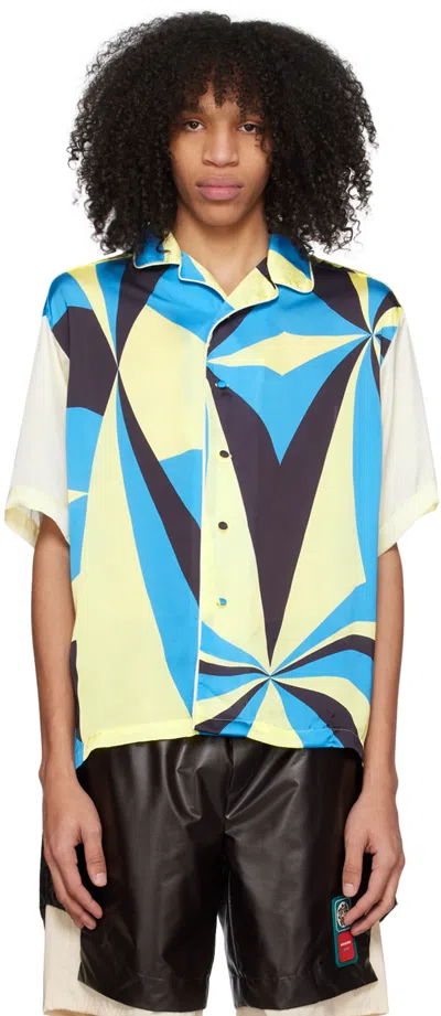 Lukhanyo Mdingi Multicolor Printed Shirt In Blue,black, Yellow,