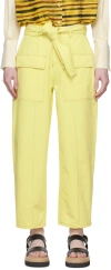 Lukhanyo Mdingi Yellow Belted Cargo Pants In Elfin Yellow