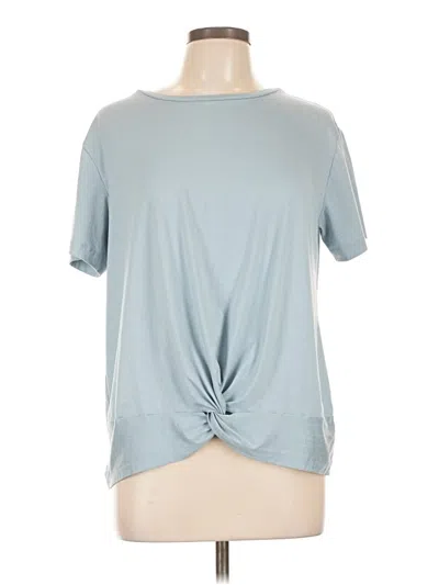 Pre-owned Lukka Lux Short Sleeve Top Blue Keyhole Neckline Tops