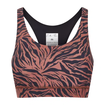 Lula-ru Women's Brown Sports Bra - Tiger Print