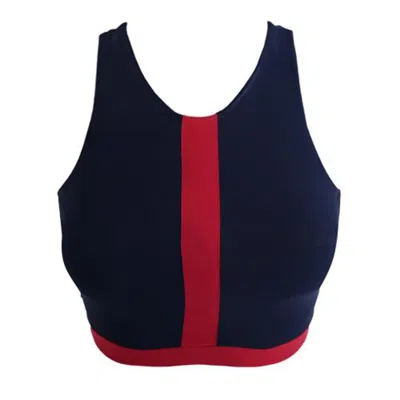 Lula-ru Women's Charlotte Swim And Gym Top - Navy, Red