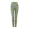 Lula-ru Women's Green High Rise Legging - Olive Snake In Green