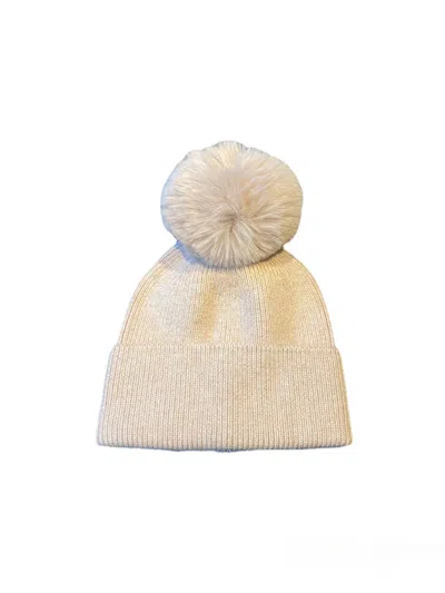 Lula-ru Women's Neutrals Cashmere Hat - Pale Pink / Neutral