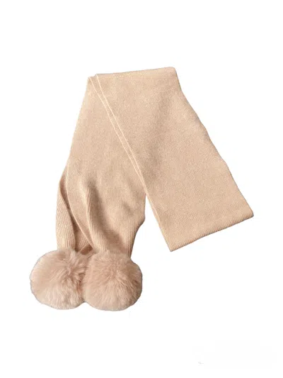 Lula-ru Women's Neutrals Cashmere Scarf - Pale Pink / Neutral