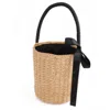 Lula-ru Women's Neutrals Straw Bag Bow Detail In Black