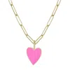 Lula-ru Women's Pink / Purple / Gold Happy Heart Necklace - Pink & Gold
