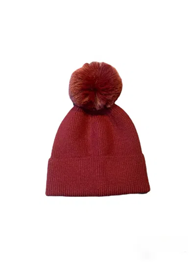 Lula-ru Women's Red Cashmere Hat - Maroon