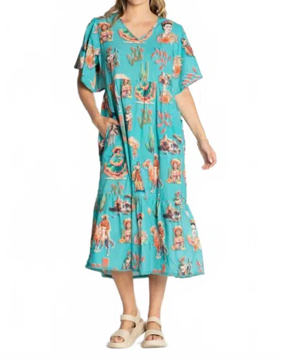 Lulalife Arriba Mini Frida Dress In Mist In Multi