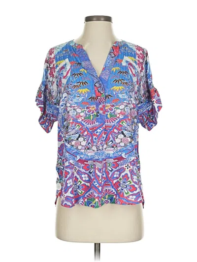 Pre-owned Lulalife Short Sleeve Blouse In Blue