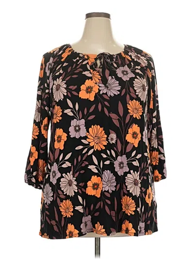 Pre-owned Lularoe 3/4 Sleeve Blouse In Black