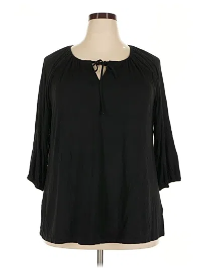 Pre-owned Lularoe 3/4 Sleeve Blouse In Black