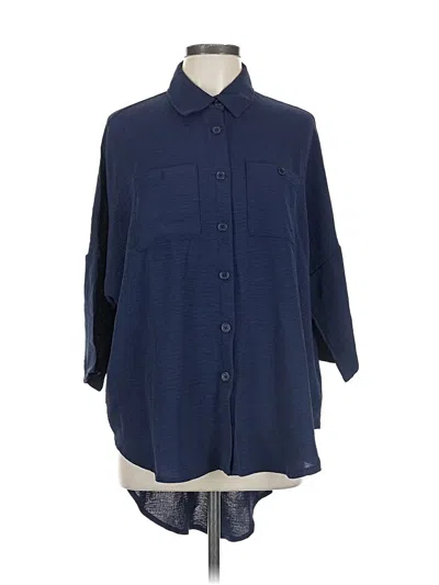 Pre-owned Lularoe 3/4 Sleeve Blouse In Blue