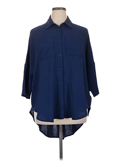 Pre-owned Lularoe 3/4 Sleeve Blouse In Blue