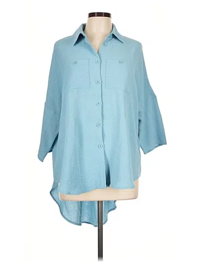 Pre-owned Lularoe 3/4 Sleeve Blouse In Blue