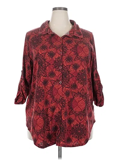 Pre-owned Lularoe 3/4 Sleeve Blouse In Burgundy