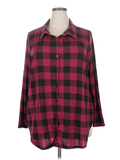 Pre-owned Lularoe 3/4 Sleeve Blouse In Burgundy