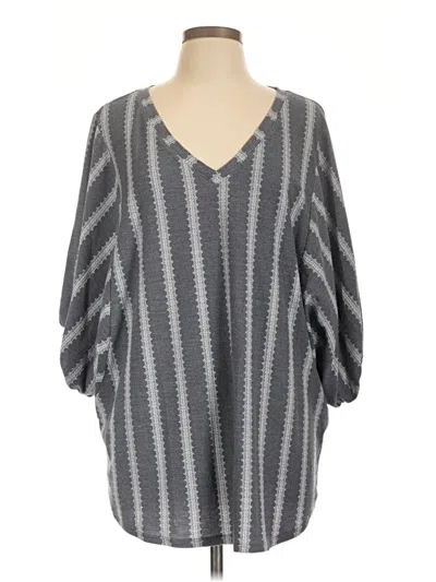Pre-owned Lularoe 3/4 Sleeve Blouse In Gray