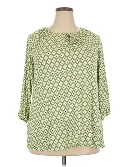 Pre-owned Lularoe 3/4 Sleeve Blouse In Green