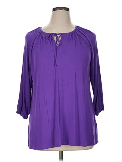 Pre-owned Lularoe 3/4 Sleeve Blouse In Purple