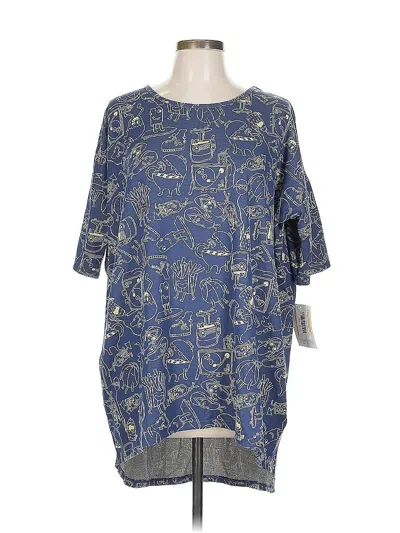 Pre-owned Lularoe 3/4 Sleeve T-shirt In Blue