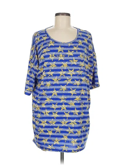 Pre-owned Lularoe 3/4 Sleeve T-shirt In Blue