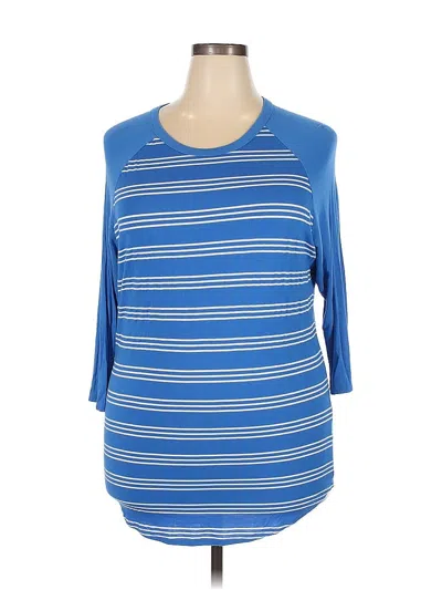 Pre-owned Lularoe 3/4 Sleeve T-shirt In Blue