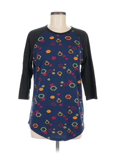 Pre-owned Lularoe 3/4 Sleeve T-shirt In Blue