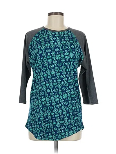 Pre-owned Lularoe 3/4 Sleeve T-shirt In Blue
