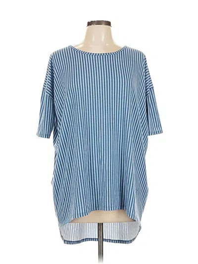 Pre-owned Lularoe 3/4 Sleeve T-shirt In Blue