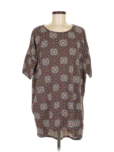 Pre-owned Lularoe 3/4 Sleeve T-shirt In Brown
