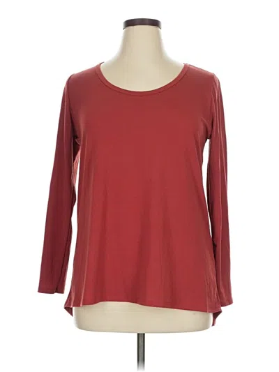 Pre-owned Lularoe 3/4 Sleeve T-shirt In Burgundy