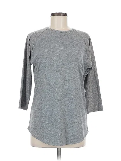 Pre-owned Lularoe 3/4 Sleeve T-shirt In Gray