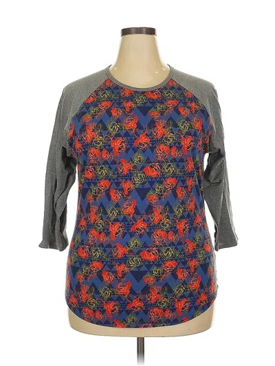 Pre-owned Lularoe 3/4 Sleeve T-shirt In Gray