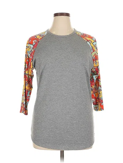 Pre-owned Lularoe 3/4 Sleeve T-shirt In Gray