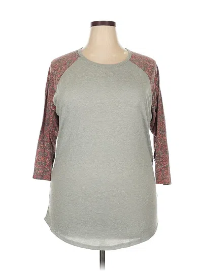 Pre-owned Lularoe 3/4 Sleeve T-shirt In Gray