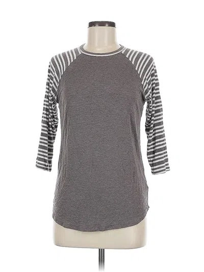 Pre-owned Lularoe 3/4 Sleeve T-shirt In Gray