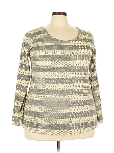 Pre-owned Lularoe 3/4 Sleeve T-shirt In Gray