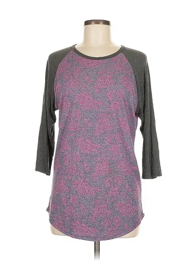 Pre-owned Lularoe 3/4 Sleeve T-shirt In Gray