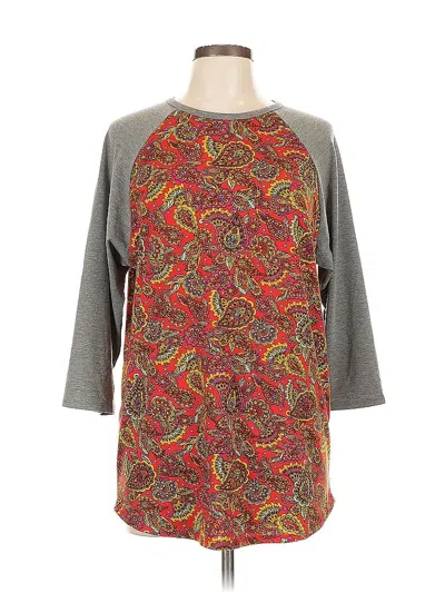 Pre-owned Lularoe 3/4 Sleeve T-shirt In Gray