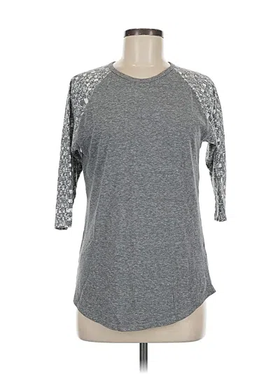 Pre-owned Lularoe 3/4 Sleeve T-shirt In Gray