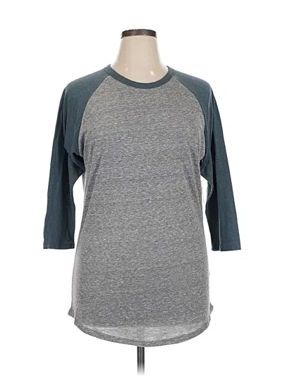 Pre-owned Lularoe 3/4 Sleeve T-shirt In Gray