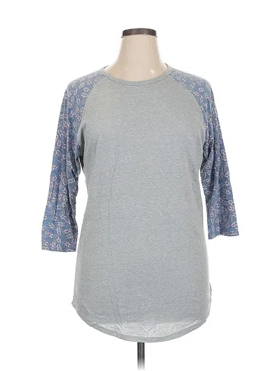 Pre-owned Lularoe 3/4 Sleeve T-shirt In Gray