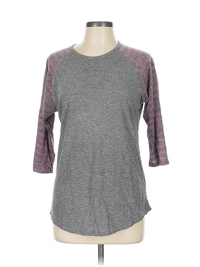 Pre-owned Lularoe 3/4 Sleeve T-shirt In Gray