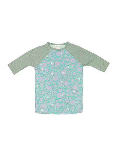 Pre-owned Lularoe Kids' 3/4 Sleeve T-shirt In Green