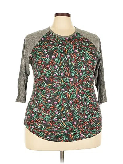 Pre-owned Lularoe 3/4 Sleeve T-shirt In Green