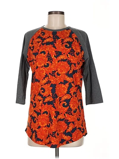 Pre-owned Lularoe 3/4 Sleeve T-shirt In Orange
